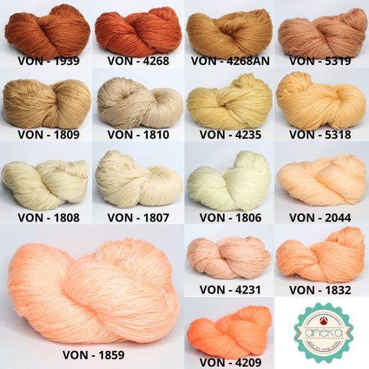 KATALOG - Benang Rajut Wool / Wol / Siet Yarn 200 gram VONEL (BENTUK HANK, TIDAK DIGULUNG) PART 2