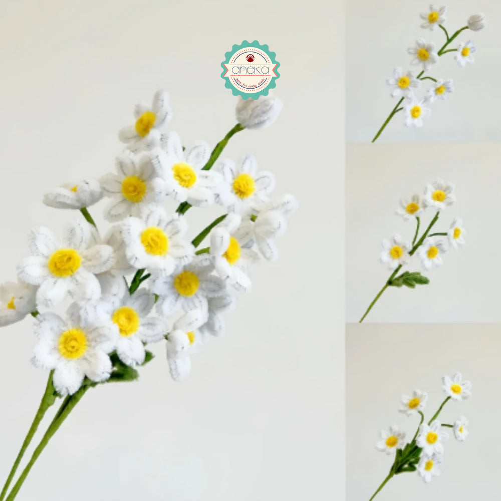 KATALOG - [Isi 100 PCS] Kawat Bulu Mini Mercy PREMIUM / Tangkai Chenille Pastel / Pipe Cleaner DIY Bouquet