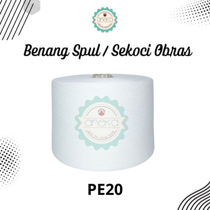 KATALOG - [1 Cones] Benang Spul / Palet Benang Sekoci Bordir PE20 / PE30 - 2,6 KG / Cones