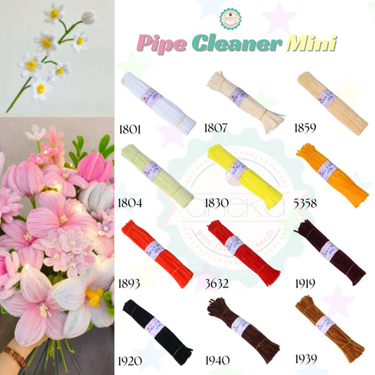 KATALOG - [Isi 100 PCS] Kawat Bulu Mini Mercy PREMIUM / Tangkai Chenille Pastel / Pipe Cleaner DIY Bouquet