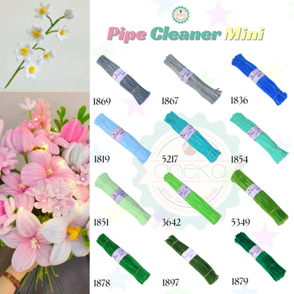 KATALOG - [Isi 100 PCS] Kawat Bulu Mini Mercy PREMIUM / Tangkai Chenille Pastel / Pipe Cleaner DIY Bouquet