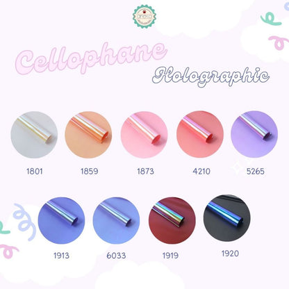 AnekaBenang - [ PACK ] Kertas Cellophane Buket Bunga [Holographic] Flower Wrapping Paper Celophane