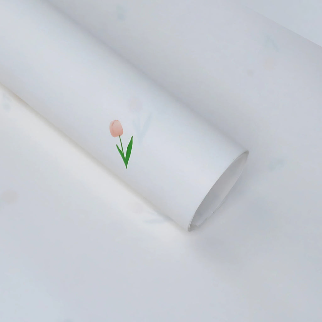 ANEKA - [ LEMBARAN ] Kertas Cellophane Buket Bunga [ Motif Tulip ] Flower Wrapping Paper Celophane