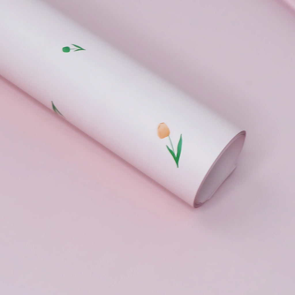 ANEKA - [ LEMBARAN ] Kertas Cellophane Buket Bunga [ Motif Tulip ] Flower Wrapping Paper Celophane