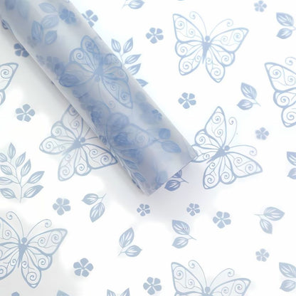 ANEKA - [ LEMBARAN ] Kertas Cellophane Buket Bunga [ Kupu-Kupu Transparan ] Flower Wrapping Paper Celophane