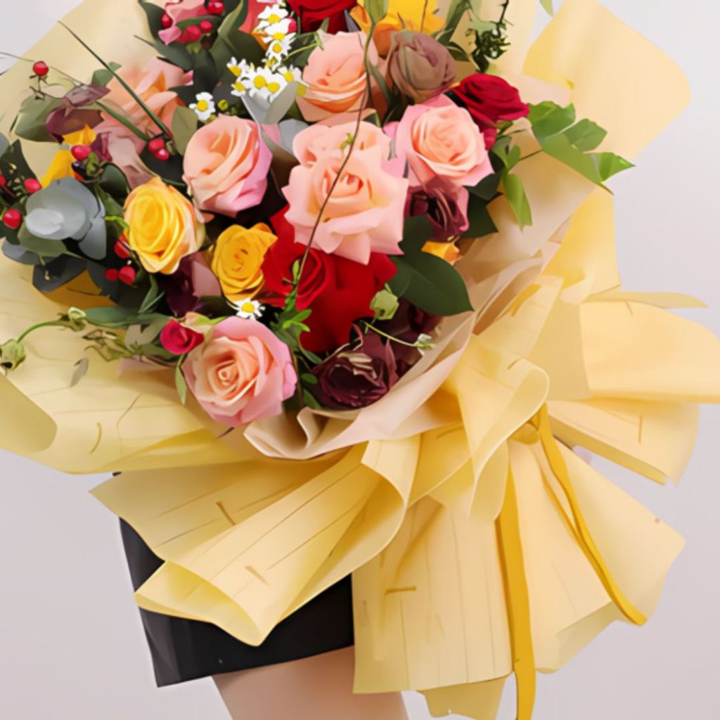 ANEKA- [ LEMBARAN ] Kertas Cellophane Buket Bunga [ Line Bear ] Flower Wrapping Paper Celophane