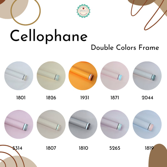 AnekaBenang - [ PACK ] Kertas Cellophane Buket Bunga [ Double Colors Frame ] Flower Wrapping Paper Celophane