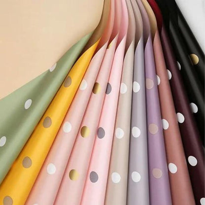 ANEKA - [ LEMBARAN ] Kertas Cellophane Buket Bunga [Polkadot] Flower Bouquet Wrapping Paper Celophane