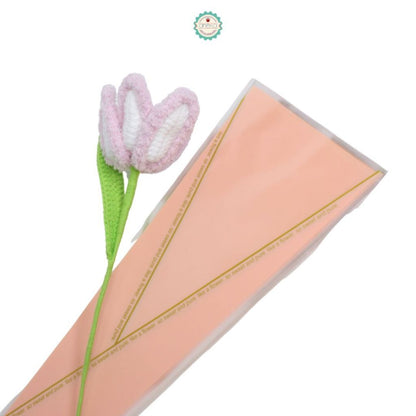 ANEKA - [ 50 Lembar ] Cellophane Plastik Single Bouquet Pembungkus Bunga Mawar Satuan Bungkus [Plastik Segitiga]