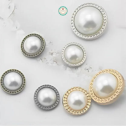 ANEKA - [5PCS] Kancing Baju Mutiara / Metal Pearl Button Premium