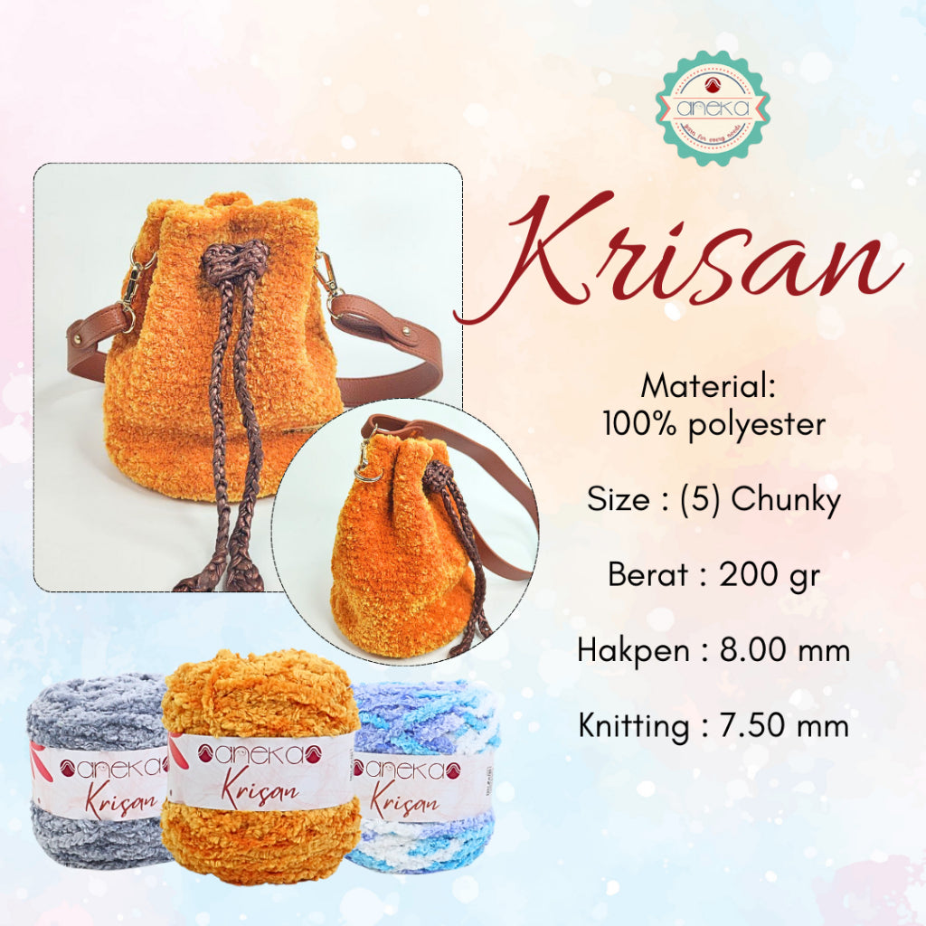 KATALOG - Benang Rajut Krisan / Soft Smooth Chenille Velvet Crochet Knitting Yarn