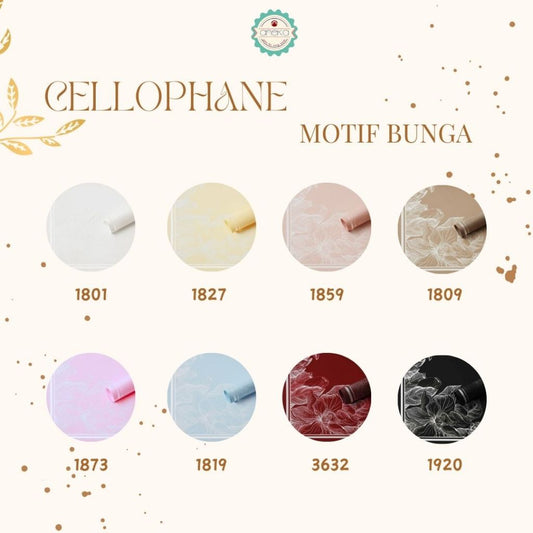 ANEKA - [ LEMBARAN ] Kertas Cellophane Buket Bunga [ Motif Bunga ] Flower Wrapping Paper Celophane