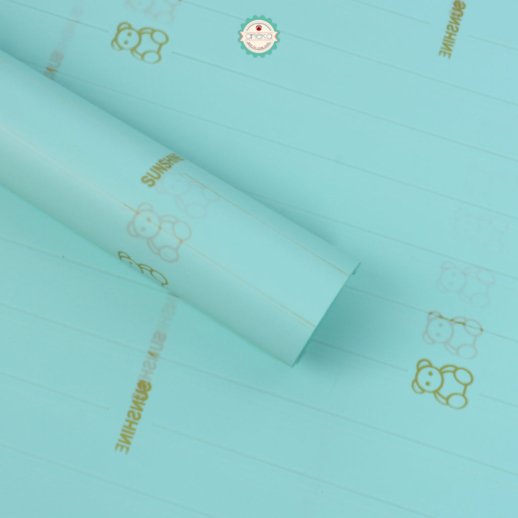 AnekaBenang - [ PACK ] Kertas Cellophane Buket Bunga [ Line Bear ] Flower Wrapping Paper Celophane