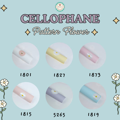 ANEKA - [ LEMBARAN ] Kertas Cellophane Buket Bunga [ Pattern Flower ] Flower Wrapping Paper Celophane