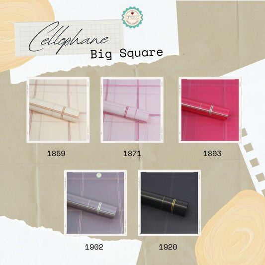 AnekaBenang - [ PACK ] Kertas Cellophane Buket Bunga [ Big Square ] Flower Wrapping Paper Celophane