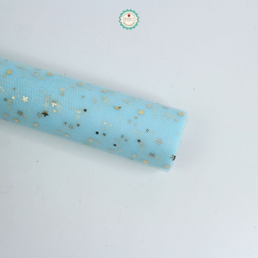 AnekaBenang - [ 5 Yard ] Kertas Cellophane Buket Bunga [Kain Tile / Tule Bintang] Flower Wrapping Paper Celophane