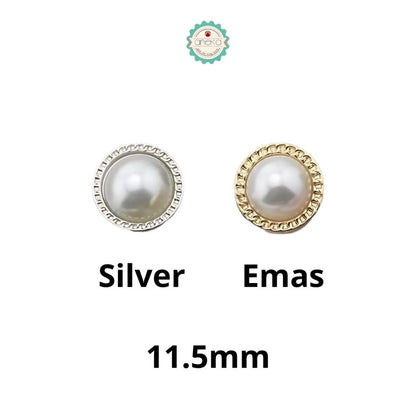 ANEKA - [5PCS] Kancing Baju Mutiara / Metal Pearl Button Premium