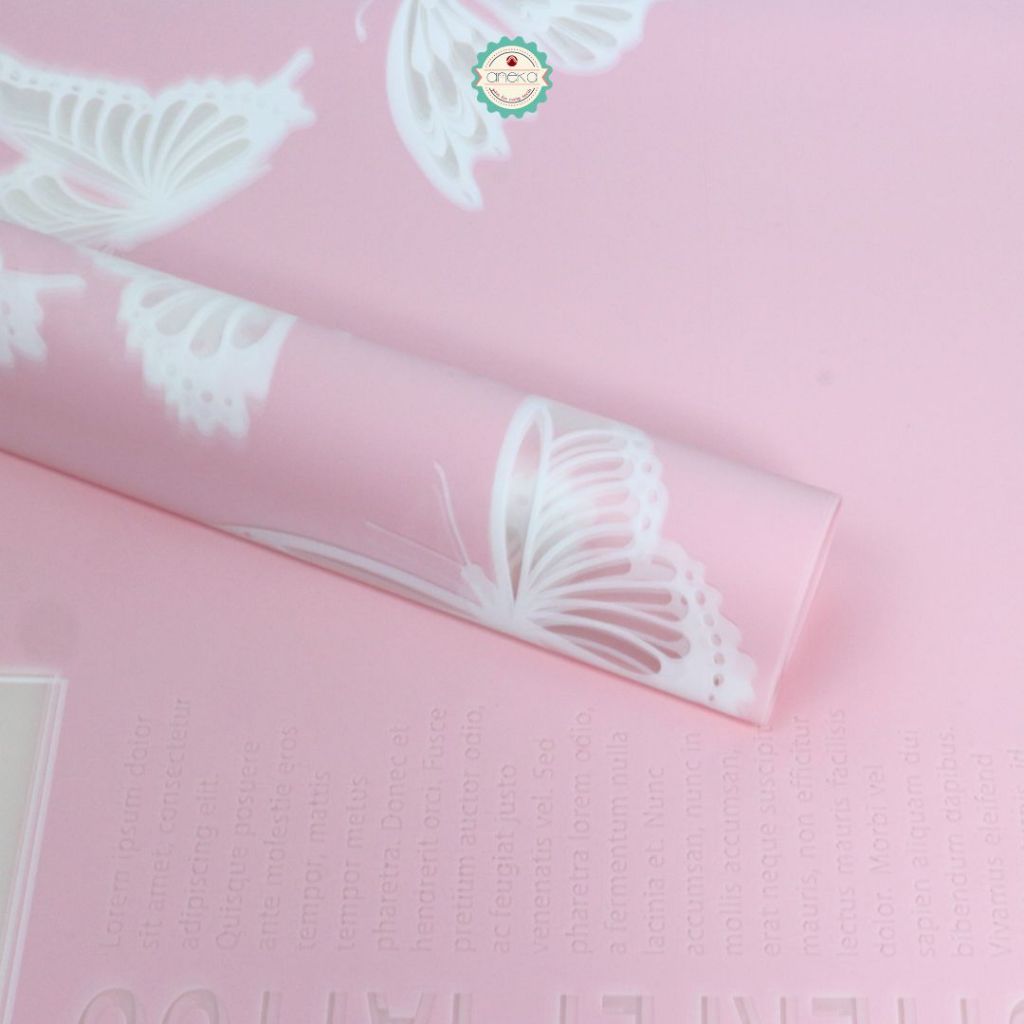 AnekaBenang - [ PACK ] Kertas Cellophane Buket Bunga [ Kupu-Kupu ] Flower Wrapping Paper Celophane