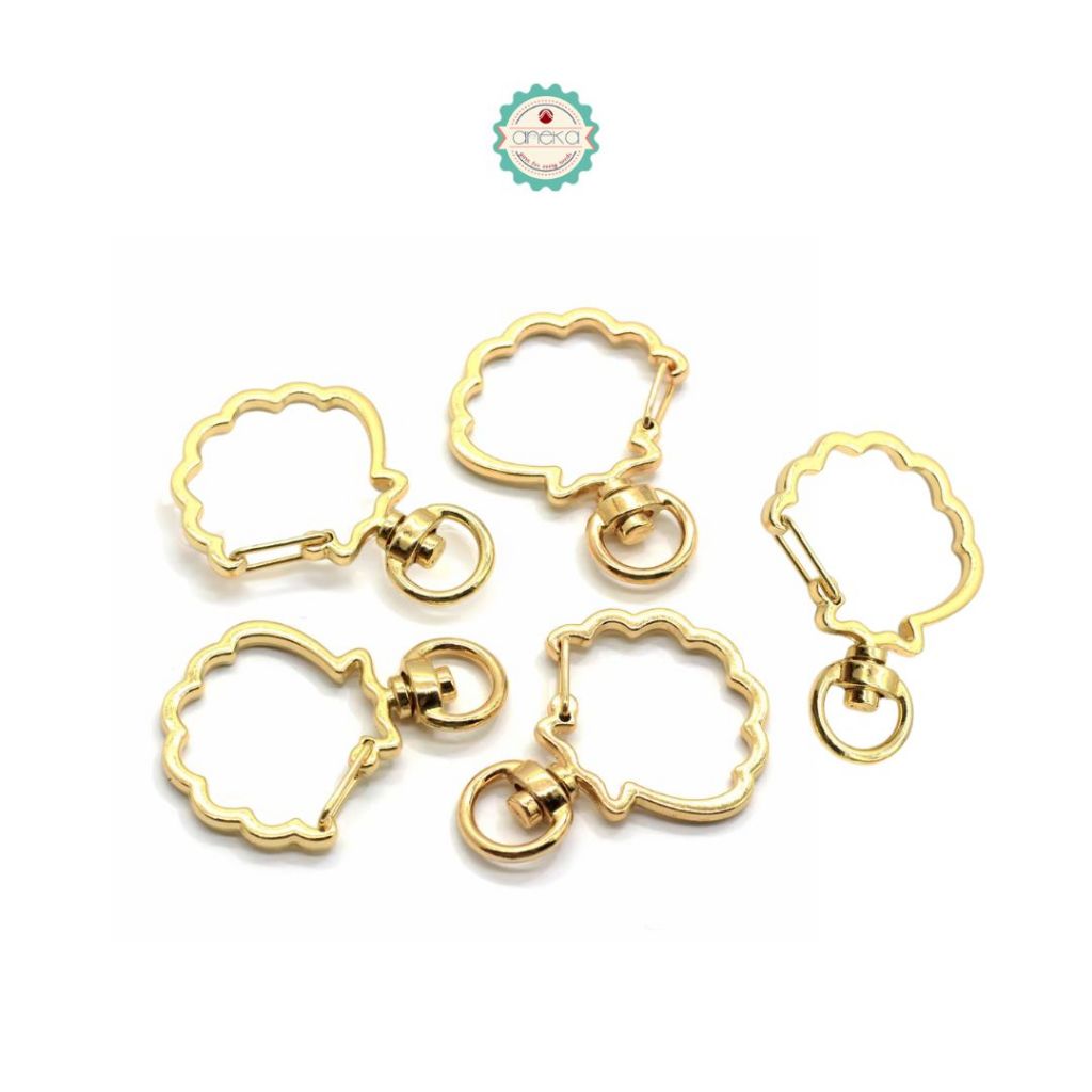 ANEKA - [5PCS] Kait Tas Kerang / Gantungan Kunci / Shell Hook Bag Clasp Keychain Premium