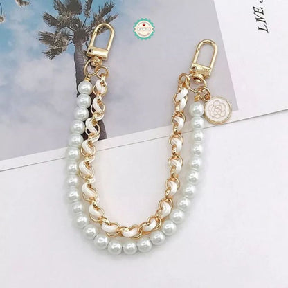 ANEKA -  Tali Gantungan Mutiara Aksesoris Tas HP / Iron Leather Pearl Chain 26cm Accesories