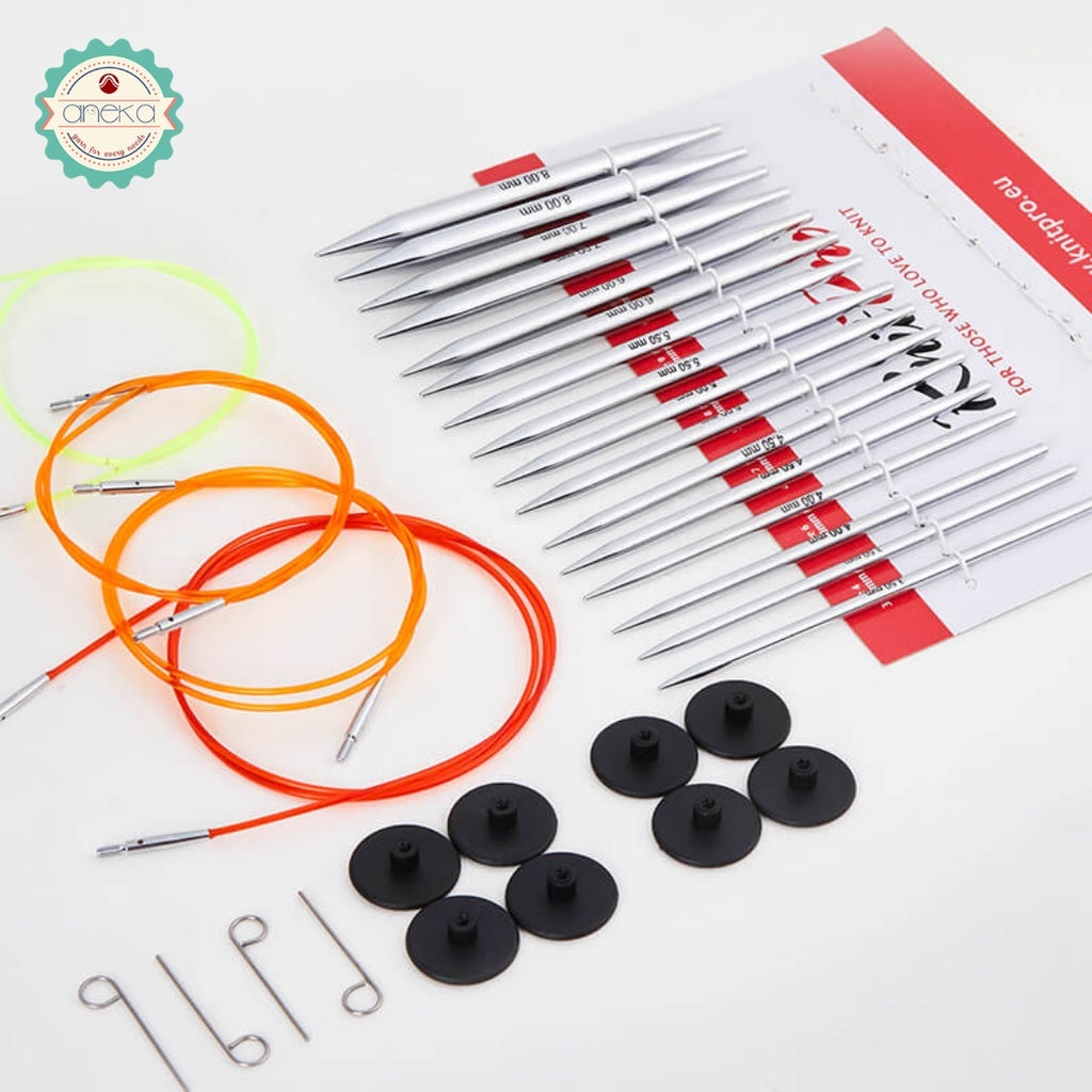 KNITPRO - Nova Metal -  Alat / Jarum Rajut Interchangeable Needle Set ( Deluxe Set )