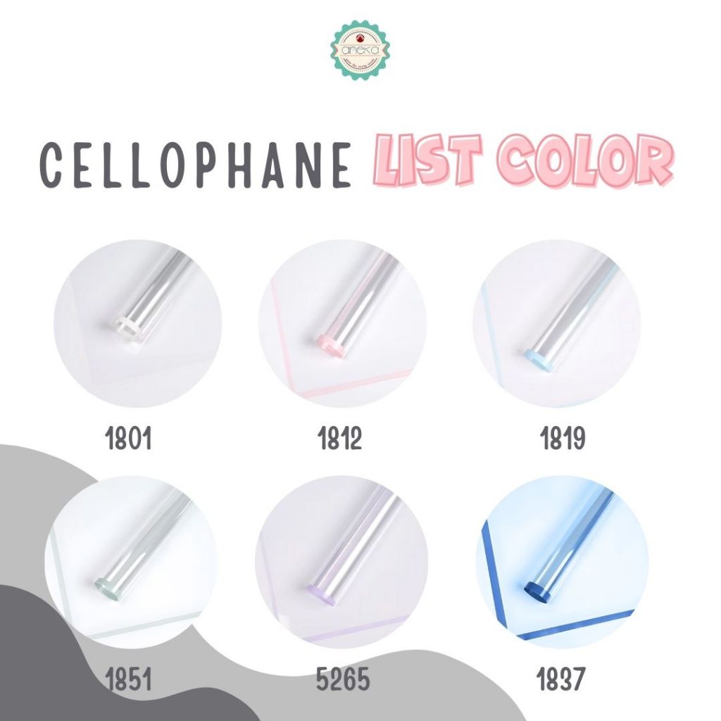 ANEKA - [ LEMBARAN ] Kertas Cellophane Buket Bunga [ List Color Bening ] Flower Wrapping Paper Celophane
