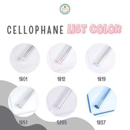 ANEKA - [ LEMBARAN ] Kertas Cellophane Buket Bunga [ List Color Bening ] Flower Wrapping Paper Celophane