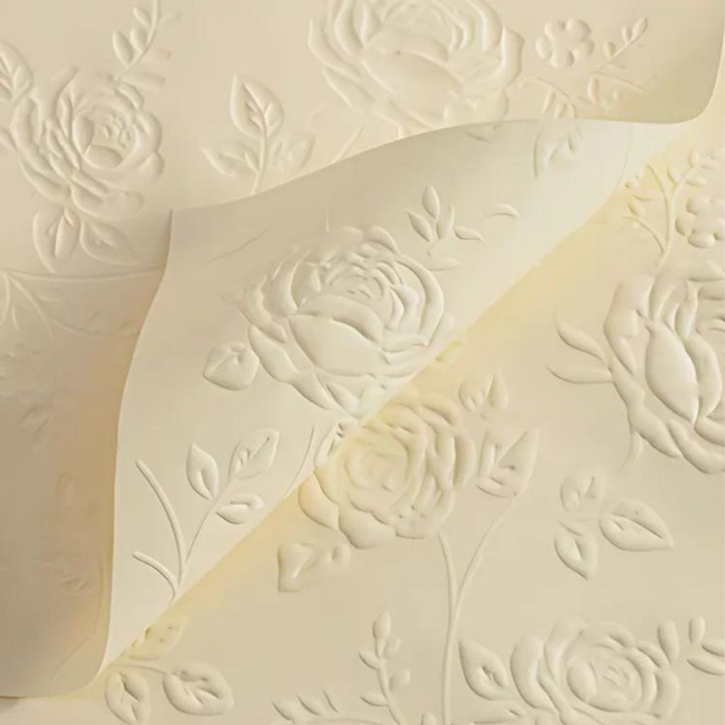 ANEKA - [ LEMBARAN ] Kertas Cellophane Buket Bunga [ Mawar Timbul 3D ] Flower Wrapping Paper Celophane