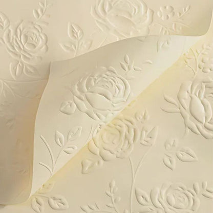 ANEKA - [ LEMBARAN ] Kertas Cellophane Buket Bunga [ Mawar Timbul 3D ] Flower Wrapping Paper Celophane
