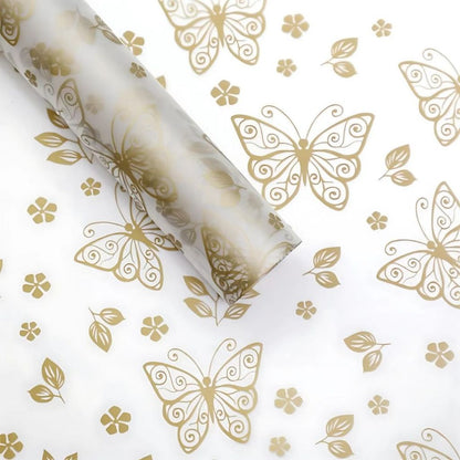 ANEKA - [ LEMBARAN ] Kertas Cellophane Buket Bunga [ Kupu-Kupu Transparan ] Flower Wrapping Paper Celophane