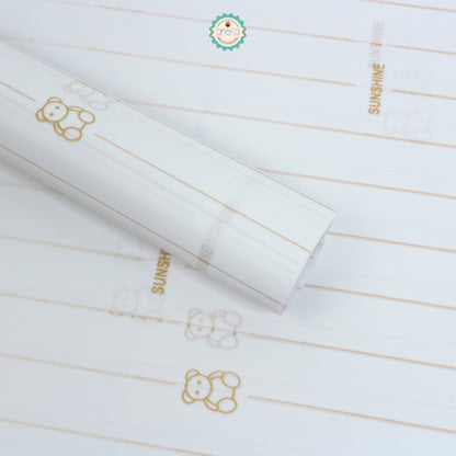 AnekaBenang - [ PACK ] Kertas Cellophane Buket Bunga [ Line Bear ] Flower Wrapping Paper Celophane