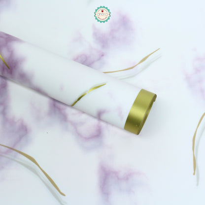 ANEKA - [ LEMBARAN ] Kertas Cellophane Buket Bunga [ Marble List Gold ] Flower Wrapping Paper Celophane