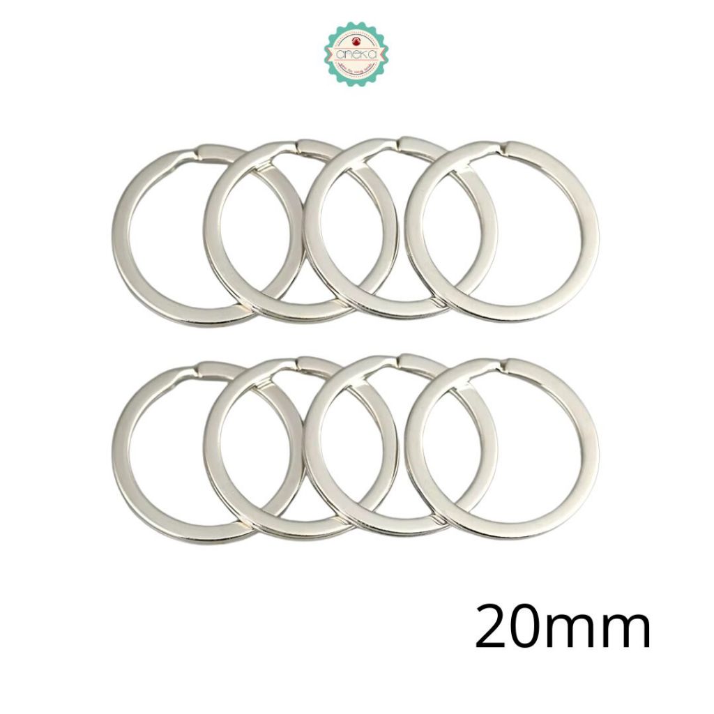 ANK - [10PCS] Ring Gepeng Bulat / Gantungan Kunci / Metal Key Ring Bulk