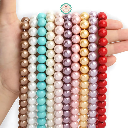 ANEKA - [450 Gram / 1 Pon - 8mm] Mote Ringan Resin / Mutsin / Mutiara Sintetis / Manik / Beads DIY