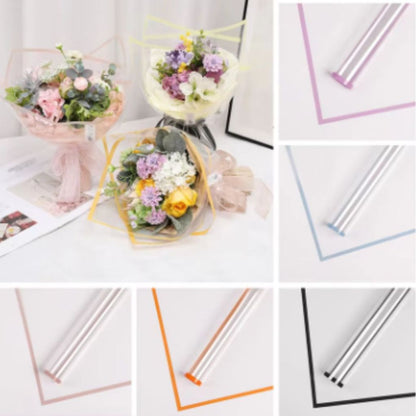 ANEKA - [ LEMBARAN ] Kertas Cellophane Buket Bunga [ List Color Bening ] Flower Wrapping Paper Celophane