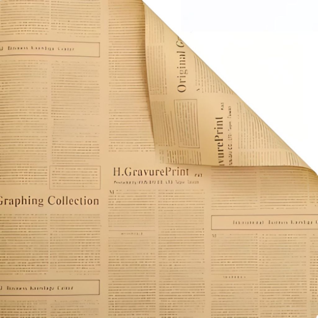 ANEKA - [ LEMBARAN ] Kertas Cellophane Buket Bunga [ Newspaper Vintage ] Flower Wrapping Paper Celophane