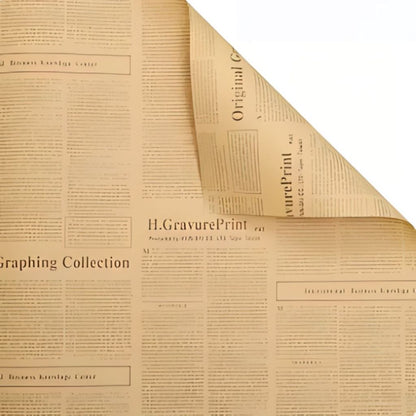 ANEKA - [ LEMBARAN ] Kertas Cellophane Buket Bunga [ Newspaper Vintage ] Flower Wrapping Paper Celophane