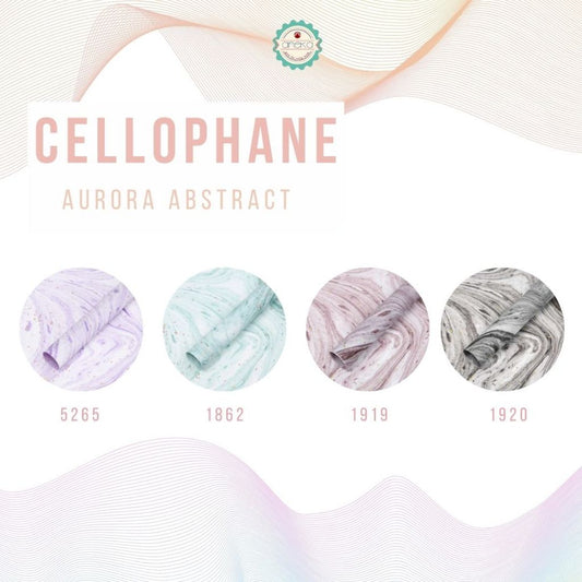 ANEKA - [ LEMBARAN ] Kertas Cellophane Buket Bunga [ Aurora Abstract ] Flower Wrapping Paper Celophane