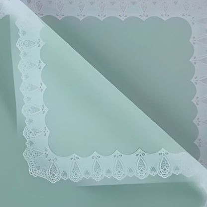 ANEKA - [ LEMBARAN ] Kertas Cellophane Buket Bunga [ Lace Border ] Flower Wrapping Paper Celophane