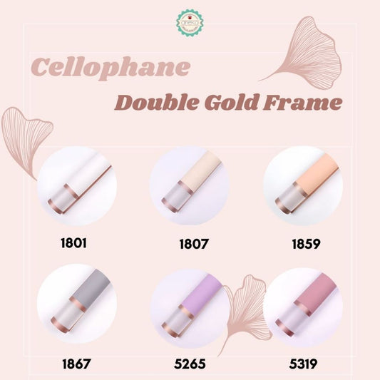 ANEKA - [ LEMBARAN ] Kertas Cellophane Buket Bunga [Double Gold Frame] Flower Wrapping Paper Celophane