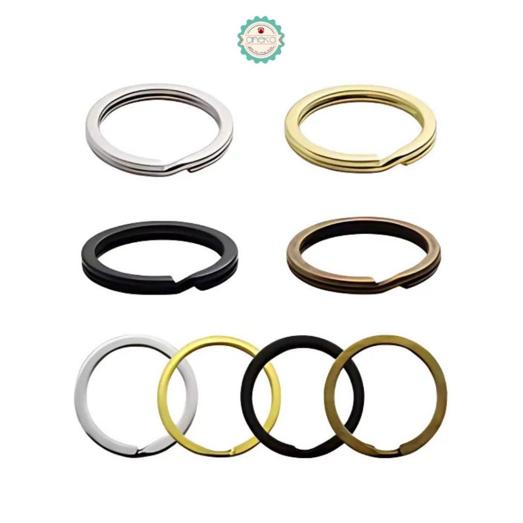 ANK - [10PCS] Ring Gepeng Bulat / Gantungan Kunci / Metal Key Ring Bulk