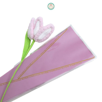 ANEKA - [ 50 Lembar ] Cellophane Plastik Single Bouquet Pembungkus Bunga Mawar Satuan Bungkus [Plastik Segitiga]