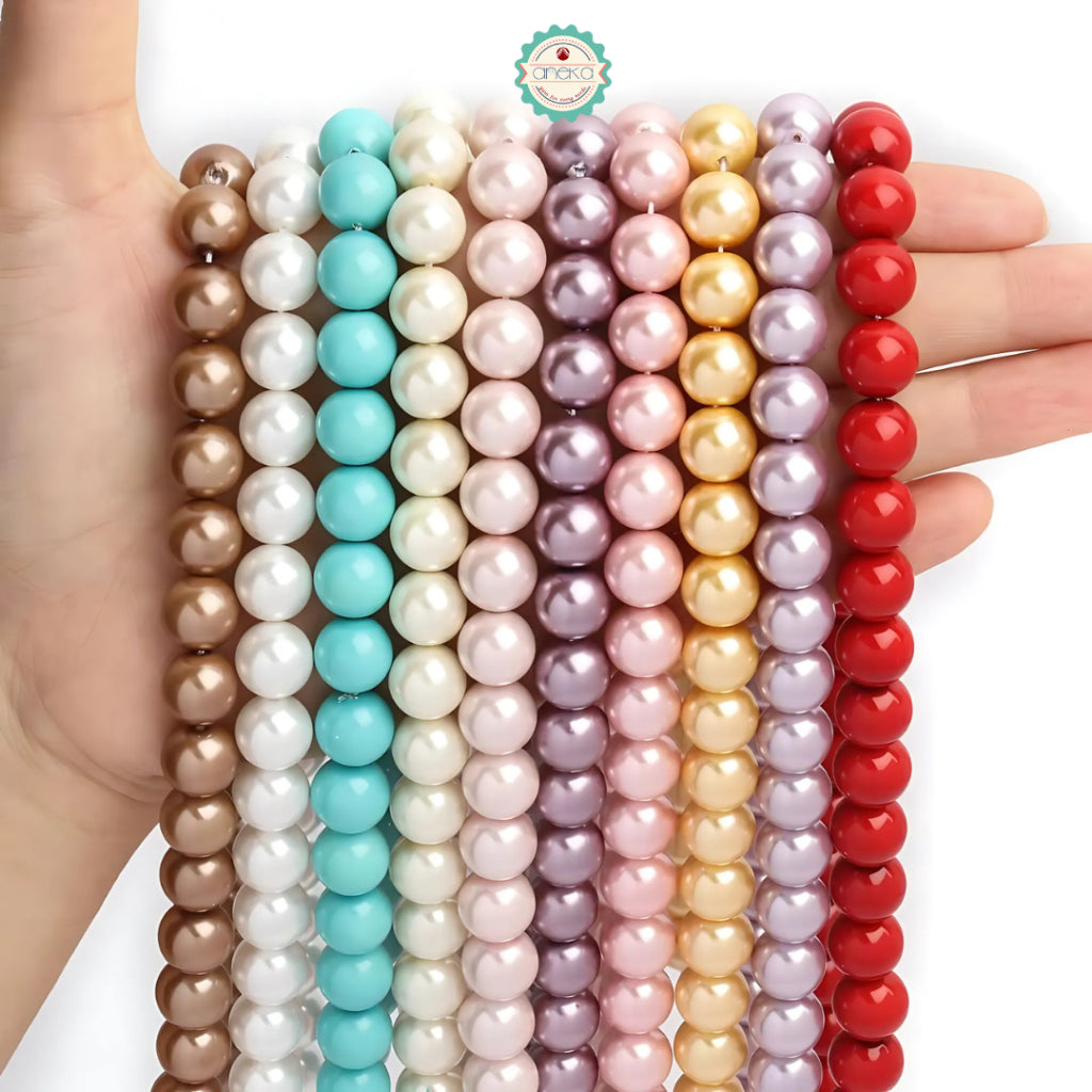 ANEKA - [450 Gram / 1 Pon - 4mm] Mote Ringan Resin / Mutsin / Mutiara Sintetis / Manik / Beads DIY