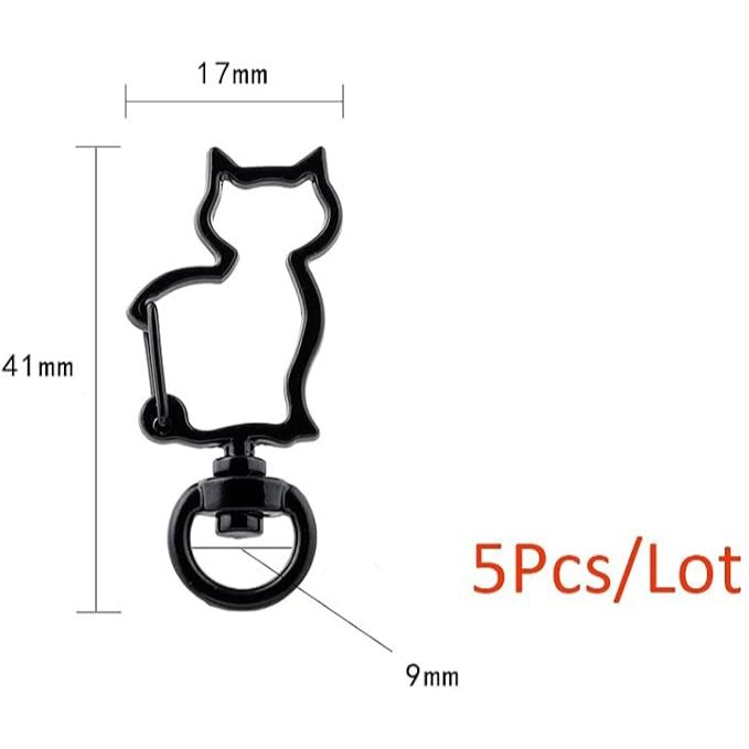 KATALOG - [5PCS] Kait Tas Kucing / Gantungan Kunci / Cat Shape Bag Hook Clasp Keychain Premium