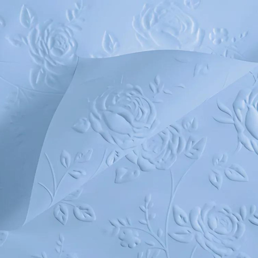 ANEKA - [ LEMBARAN ] Kertas Cellophane Buket Bunga [ Mawar Timbul 3D ] Flower Wrapping Paper Celophane