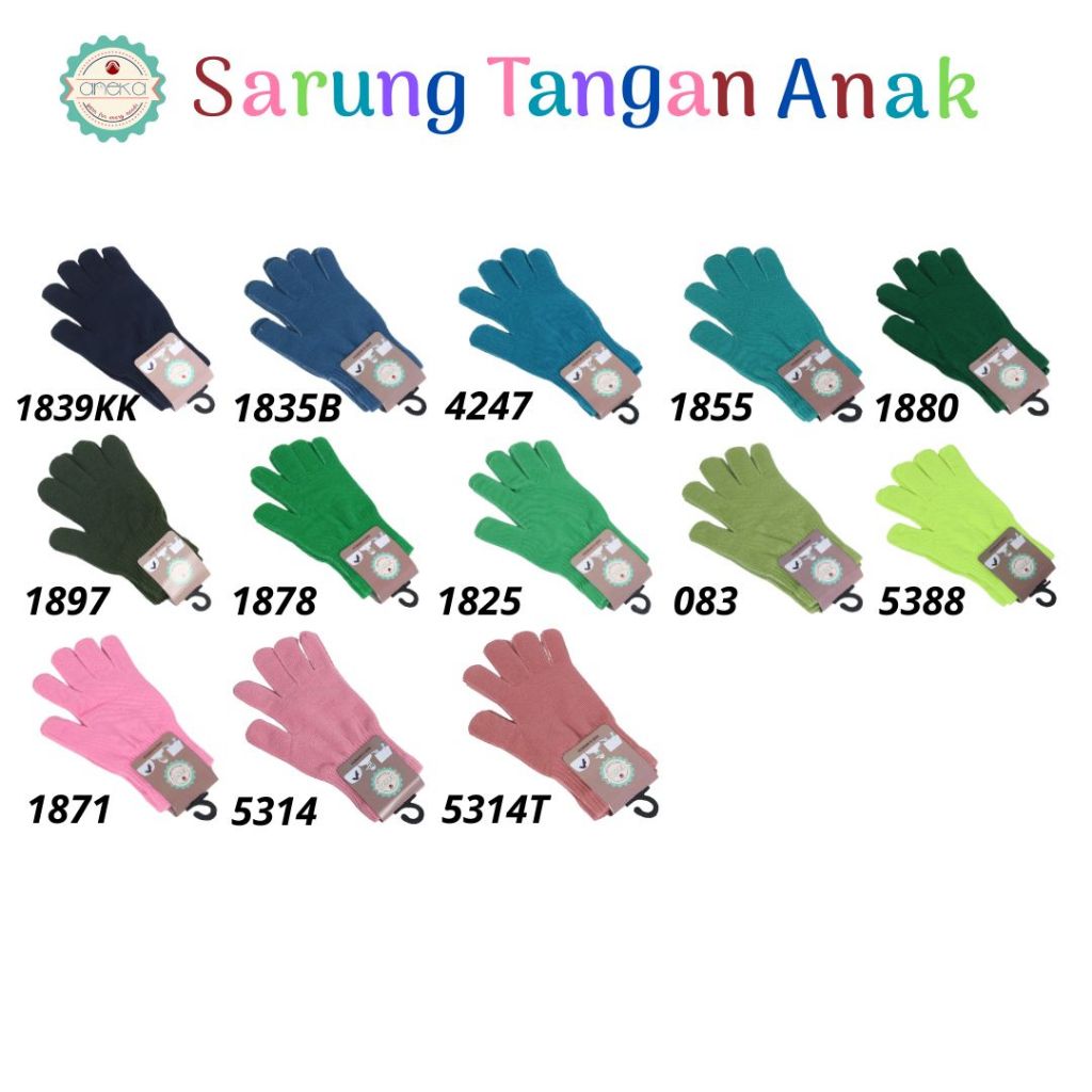 KATALOG - Sarung Tangan Anak Polos Bahan Rajut / Knit Gloves