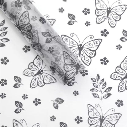 ANEKA - [ LEMBARAN ] Kertas Cellophane Buket Bunga [ Kupu-Kupu Transparan ] Flower Wrapping Paper Celophane