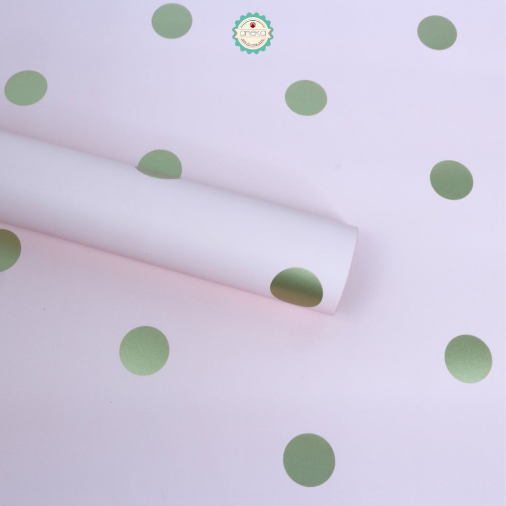 ANEKA - [ LEMBARAN ] Kertas Cellophane Buket Bunga [Polkadot] Flower Bouquet Wrapping Paper Celophane