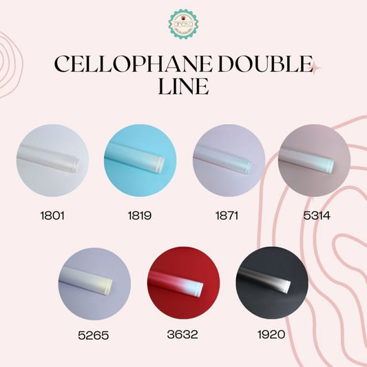 ANEKA - [ LEMBARAN ] Kertas Cellophane Buket Bunga [ Double Line ] Flower Wrapping Paper Celophane