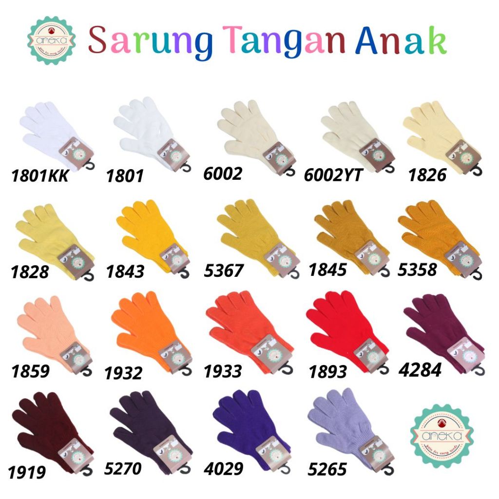 KATALOG - Sarung Tangan Anak Polos Bahan Rajut / Knit Gloves